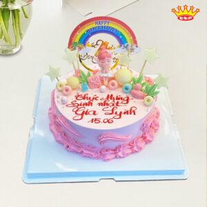 Bánh kem búp bê hồng tặng bé gái